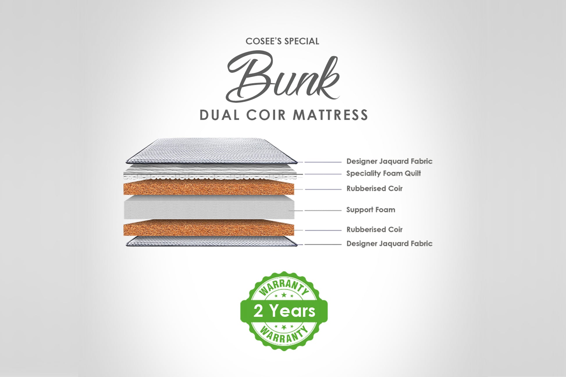 Bunk Dual Coir Mattress - SleepCosee