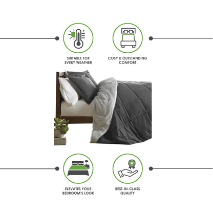 Reversible Solid Color Comforters - SleepCosee