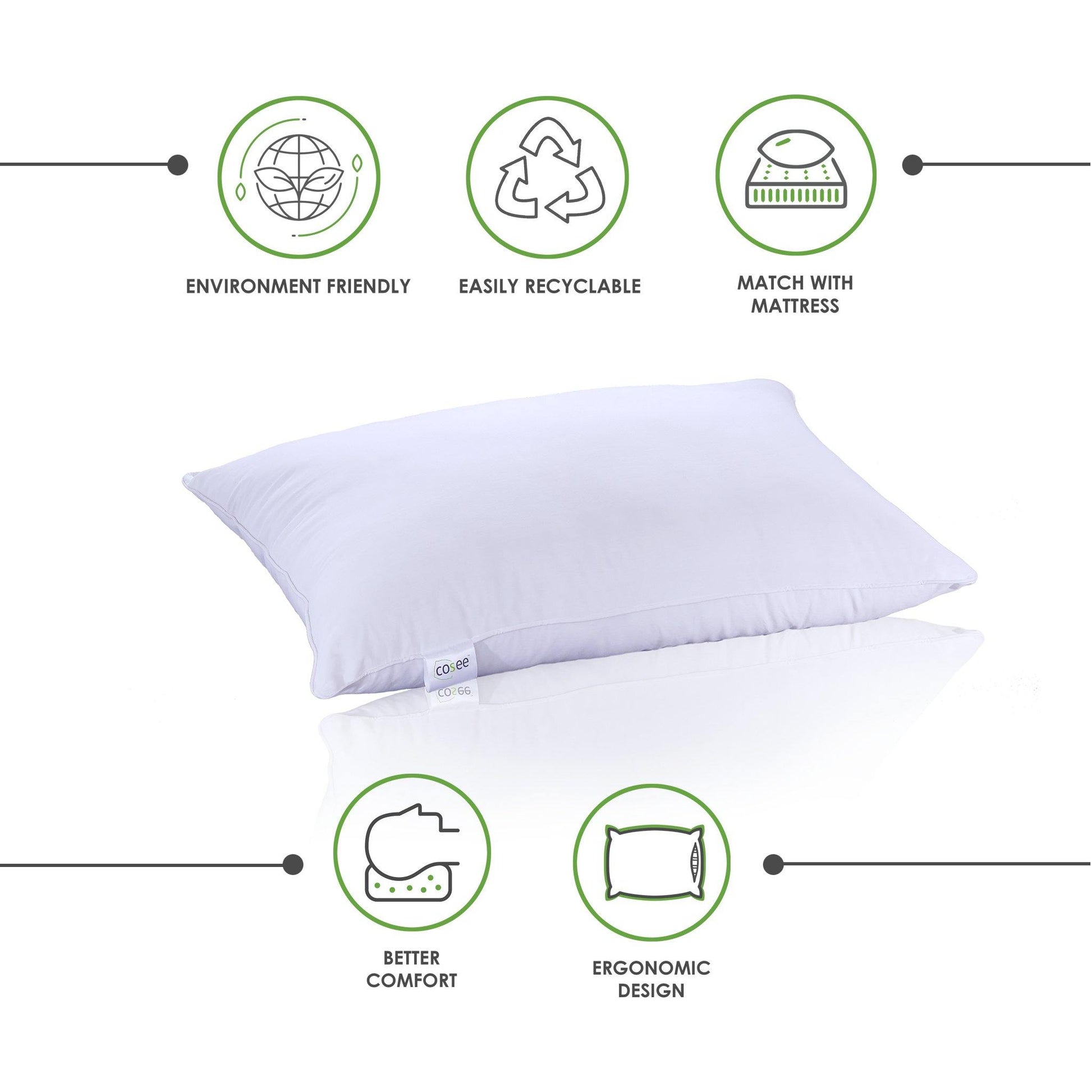 Cosee Basic Micro Fiber White Pillow - SleepCosee