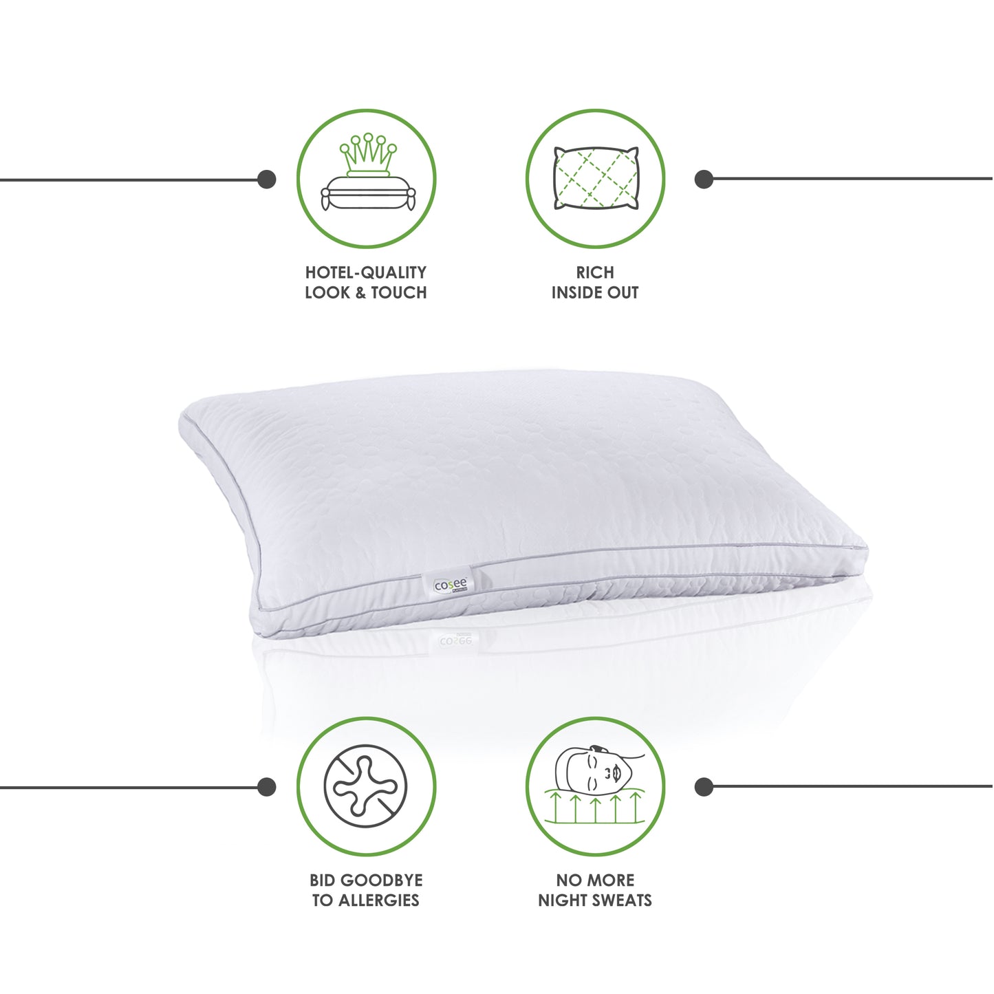 Platinum Quilted Micro Fibre Pillow - SleepCosee