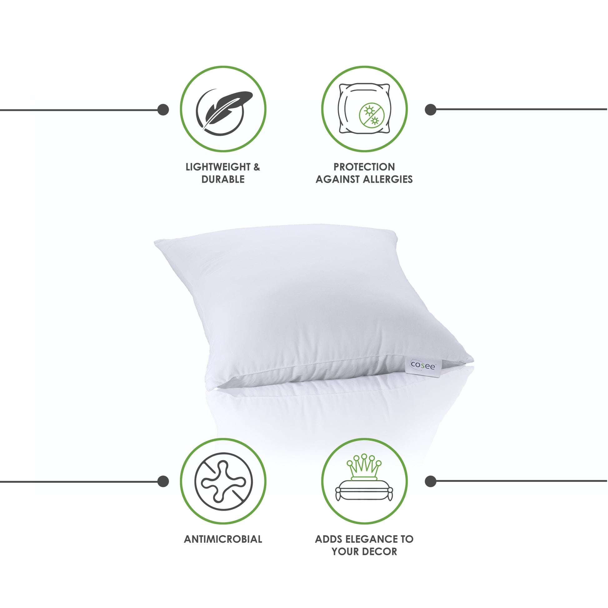 Buy PRINTSWAYS Microfiber Strip Cushion Filler for Sofa and Bed Cushion  Filler, 16 x 16 Inch, White - (Set of 2) Online at Low Prices in India 